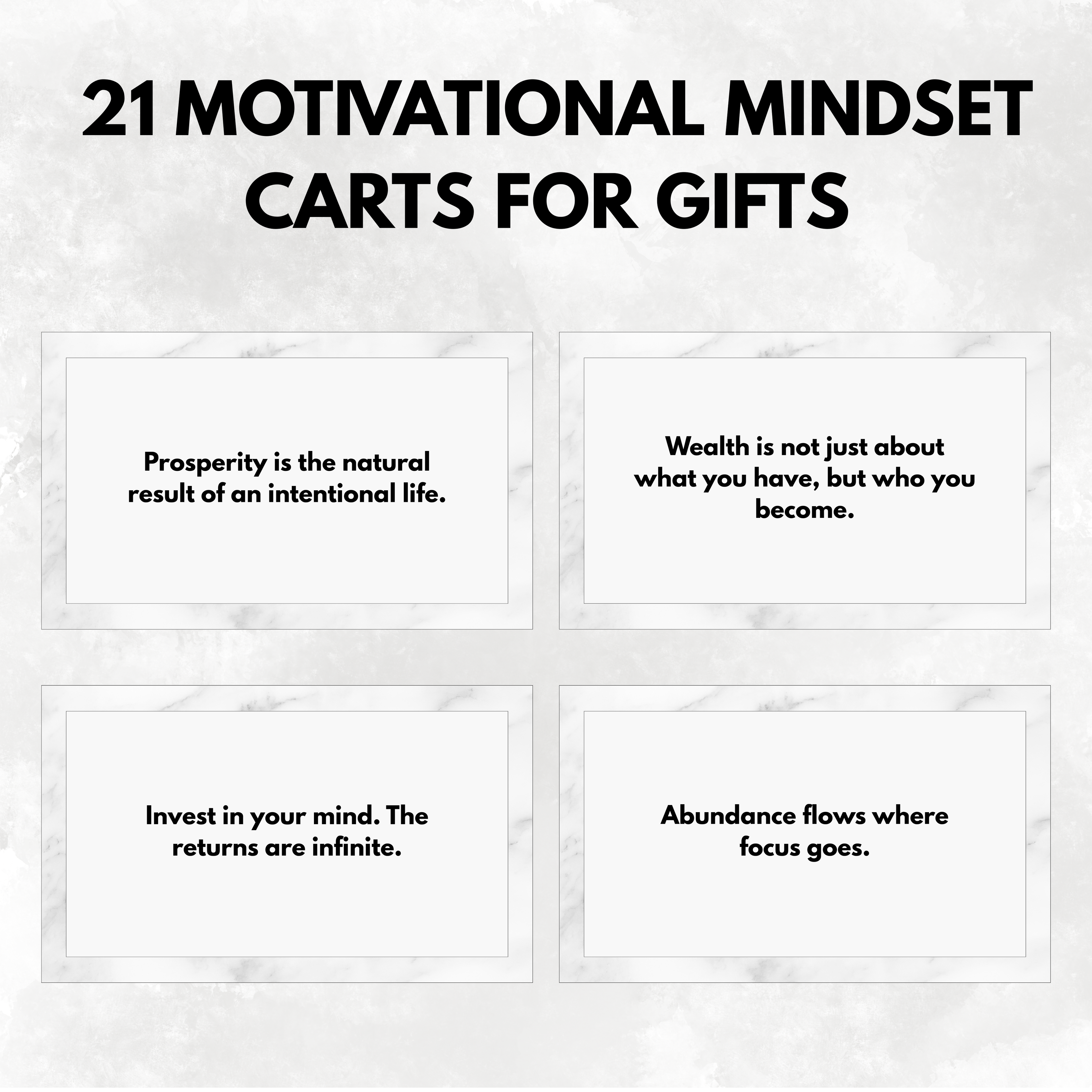 21 Motivational Mindset Cards for Gifts PDF PNG | Positive Affirmation Cards | Inspirational Printable | Instant Download