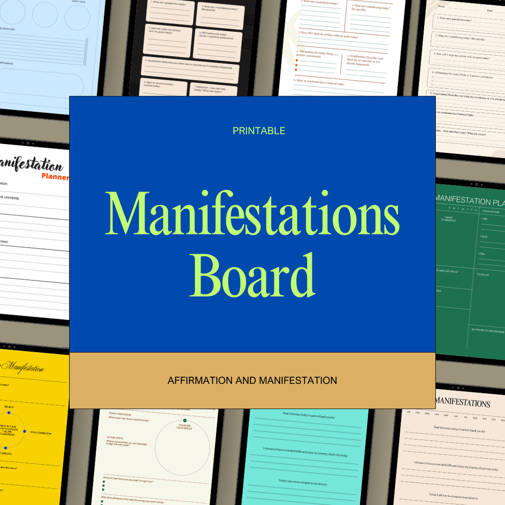 Manifestation Board PDF PNG | Vision Board for Goals & Abundance | Law of Attraction Planner | Instant Download