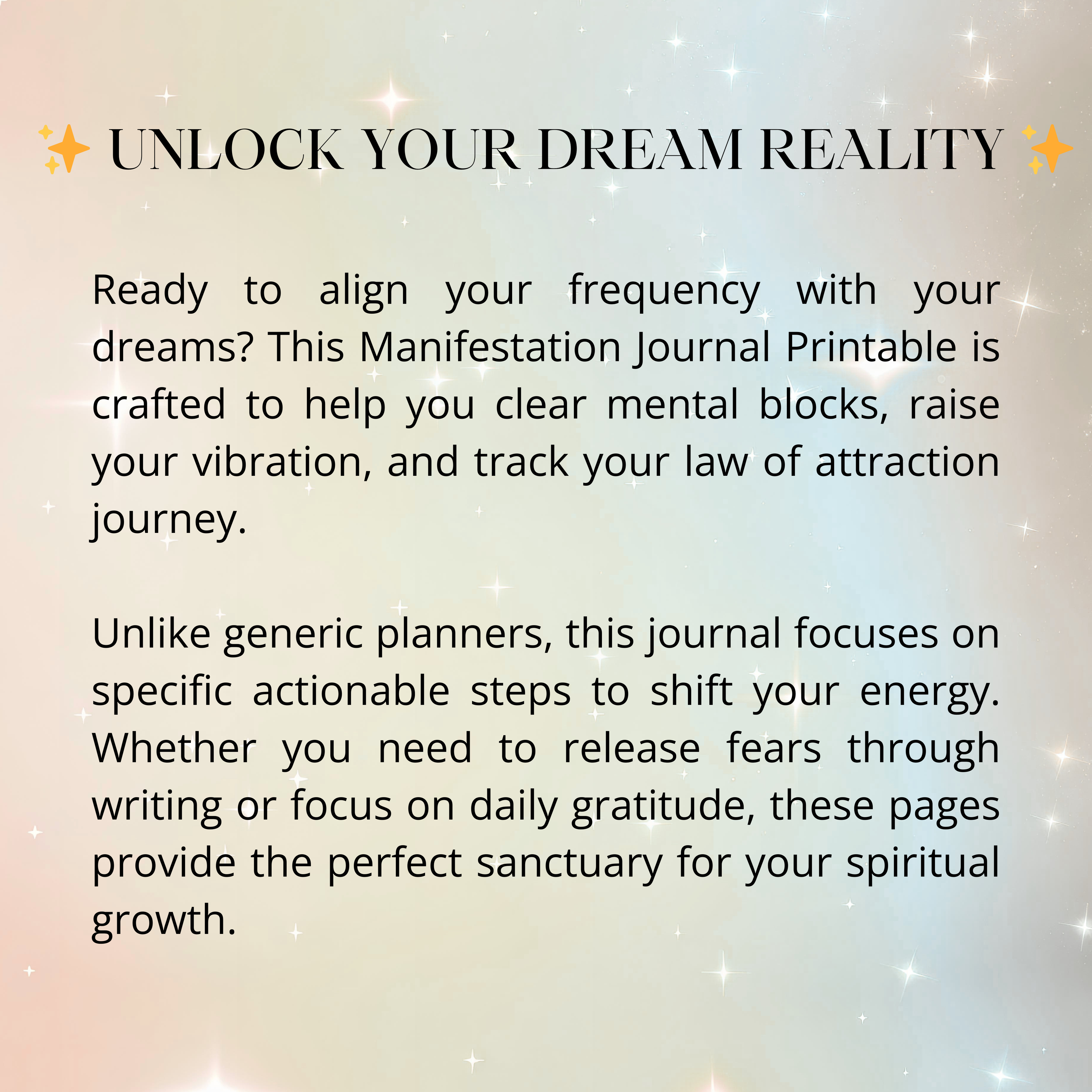 Manifestation Journal Printable PDF PNG | Law of Attraction Planner | Mindset & Abundance Journal | Instant Download
