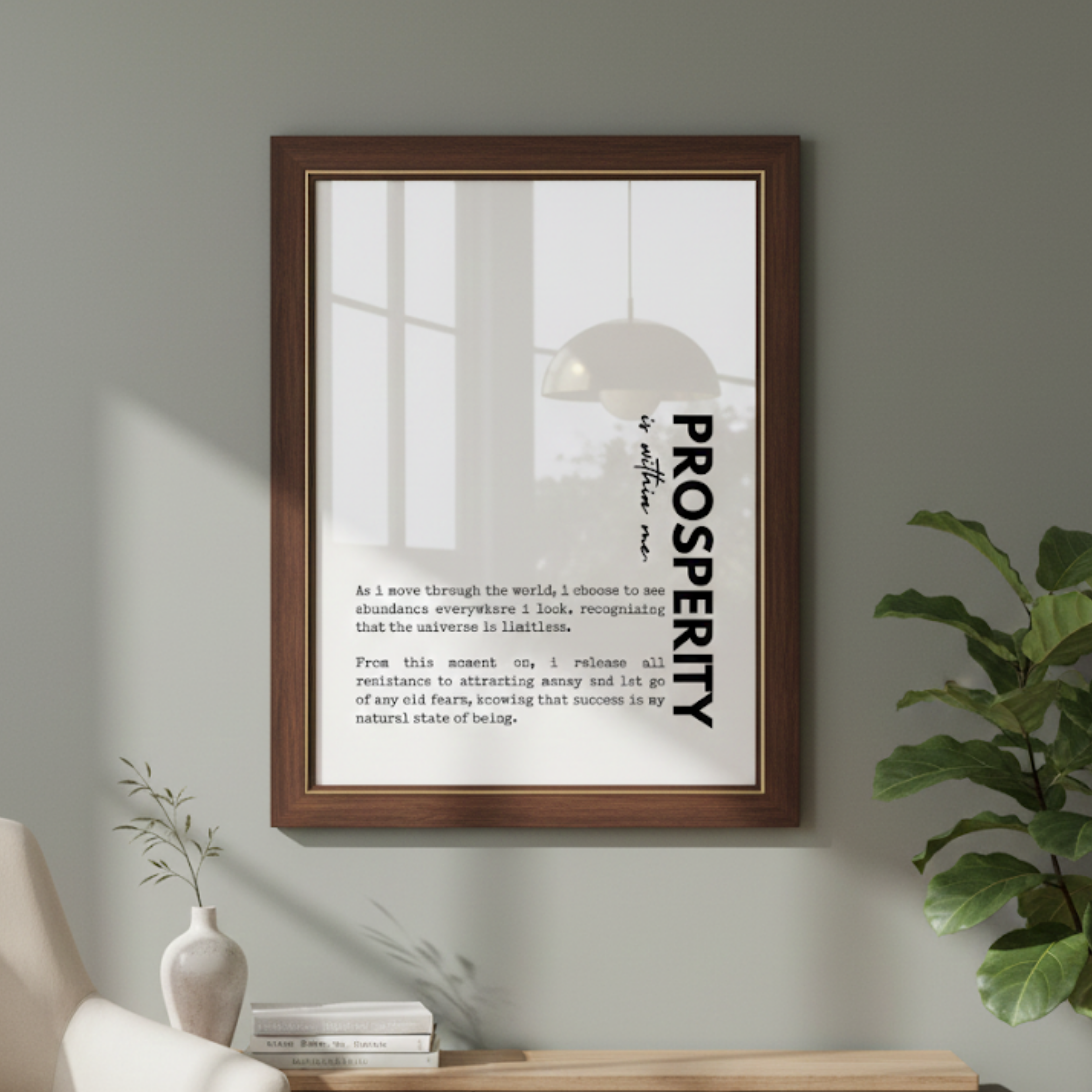 Modern Prosperity Quote for Wall PDF PNG | Inspirational Wealth Wall Art | Motivational Home Decor | Instant Download
