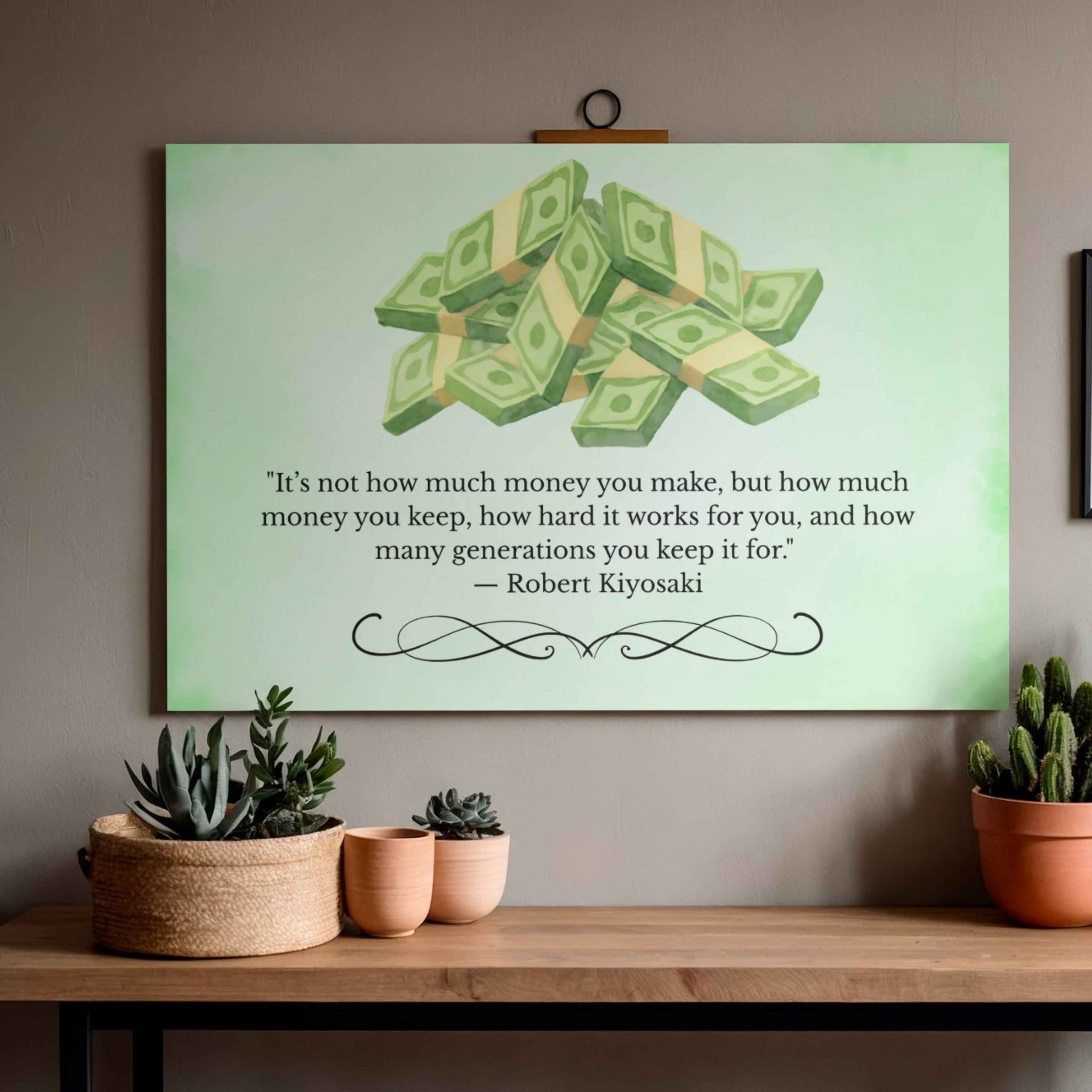 Motivational Money Quotes Warren Buffett & Robert Kiyosaki Prints PDF PNG | Wealth Mindset Wall Art | Instant Download