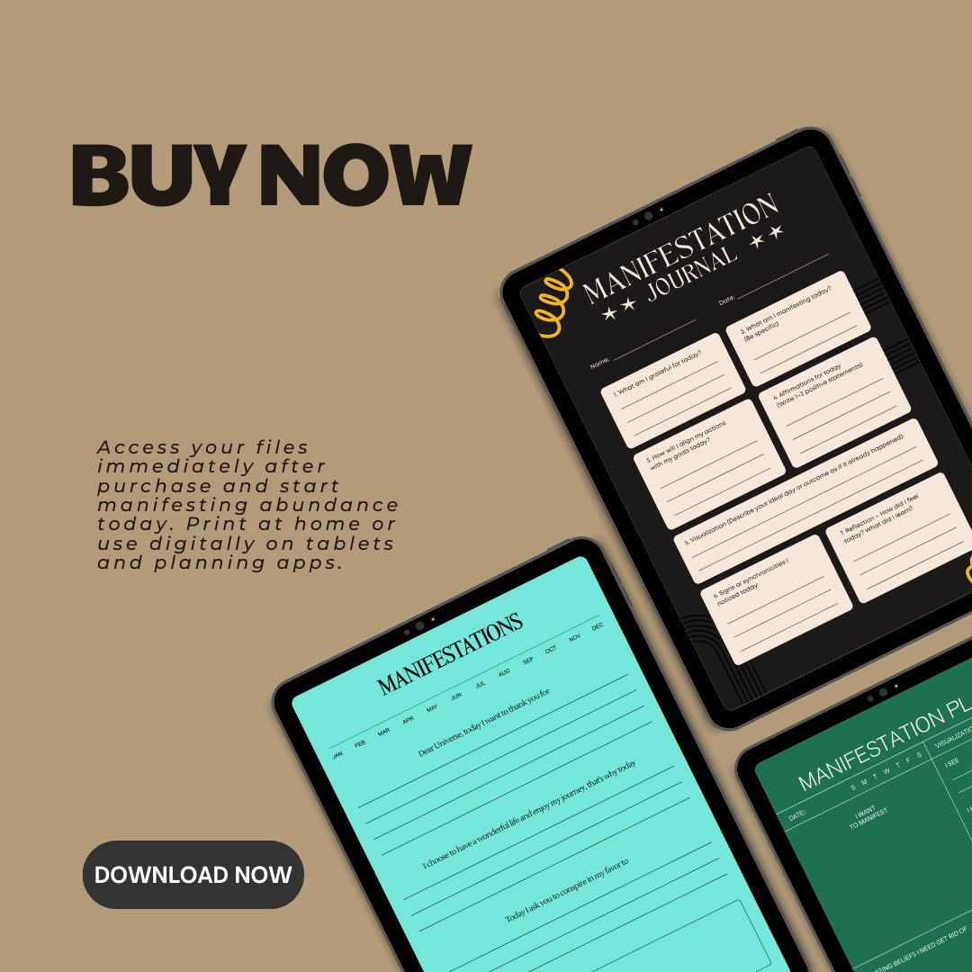 Manifestation Board PDF PNG | Vision Board for Goals & Abundance | Law of Attraction Planner | Instant Download