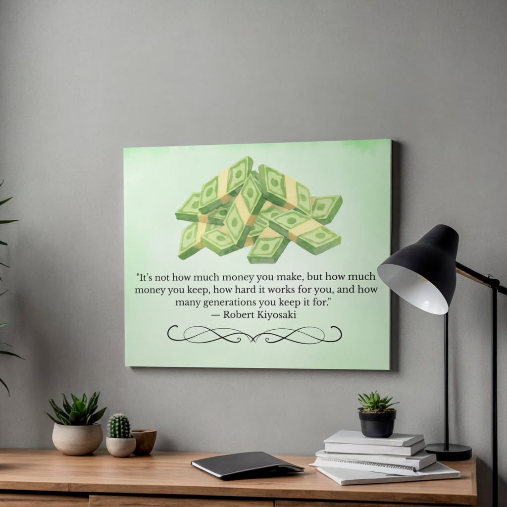 Motivational Money Quotes Warren Buffett & Robert Kiyosaki Prints PDF PNG | Wealth Mindset Wall Art | Instant Download