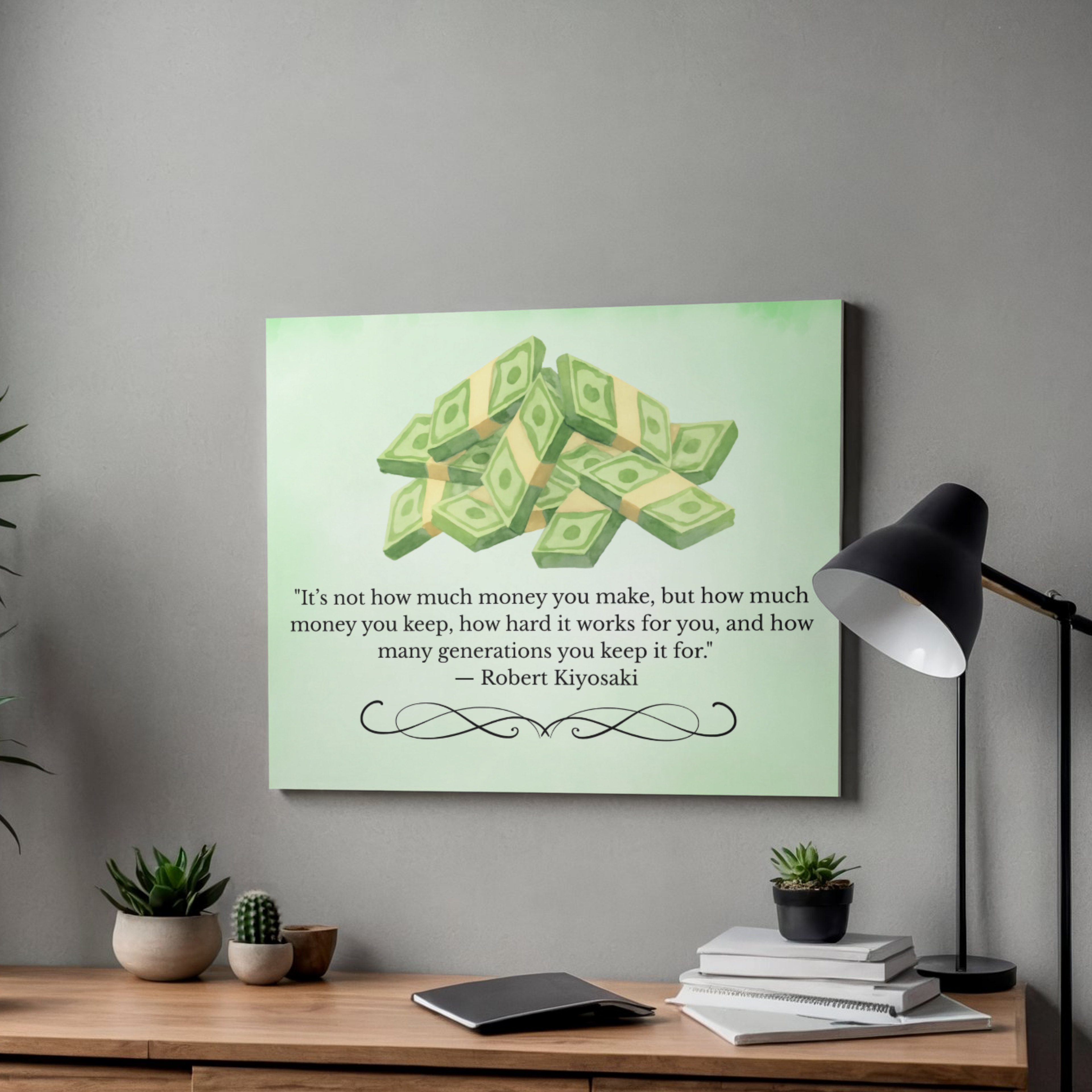 Motivational Money Quotes Warren Buffett & Robert Kiyosaki Prints PDF PNG | Wealth Mindset Wall Art | Instant Download
